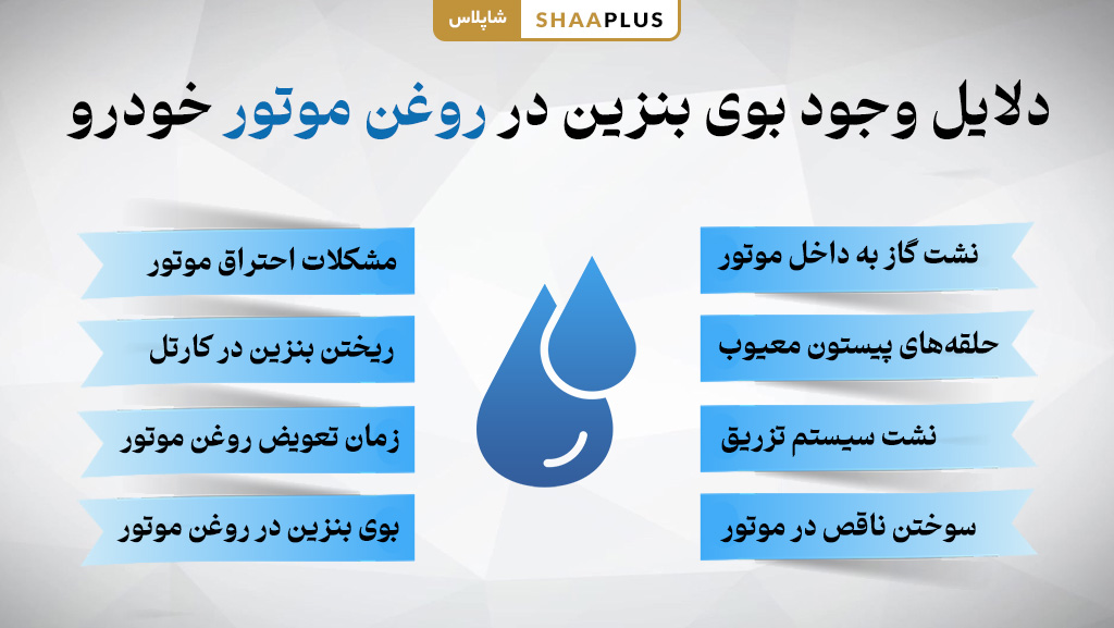 دلیل وجود بوی بنزین در روغن موتور خودرو